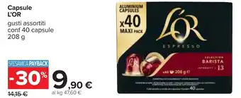 Carrefour Capsule L'OR gusti assortiti conf 40 capsule 208 g offerta