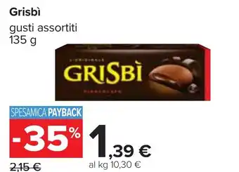 Carrefour Grisbì gusti assortiti 135 g offerta