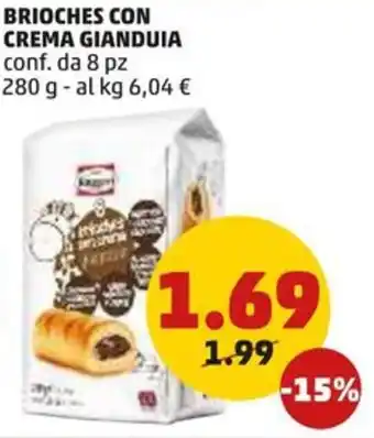 BRIOCHES CON CREMA GIANDUIA conf. da 8 pz 280 g