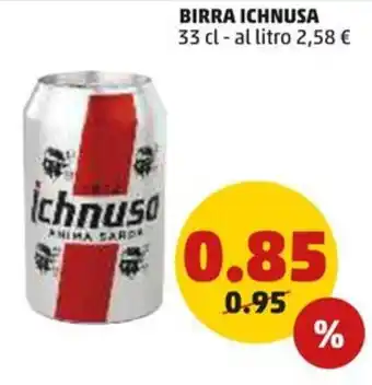 PENNY BIRRA ICHNUSA 33 cl - al litro offerta