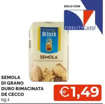 Mercatò SEMOLA DI GRANO DURO RIMACINATA DE CECCO kg.1 offerta