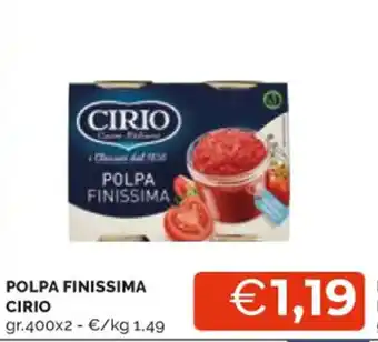 Mercatò POLPA FINISSIMA CIRIO gr. 400x2 offerta