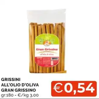 Mercatò GRISSINI ALL'OLIO D'OLIVA GRAN GRISSINO gr.180 offerta