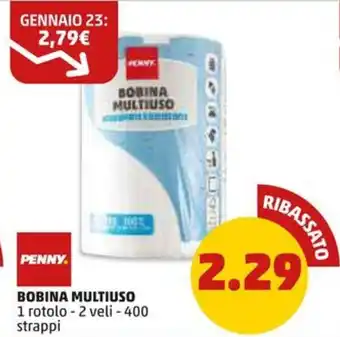 PENNY BOBINA MULTIUSO 1 rotolo - 2 veli - 400 strappi offerta