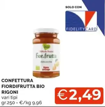Mercatò CONFETTURA FIORDIFRUTTA BIO RIGONI vari tipi gr.250 offerta