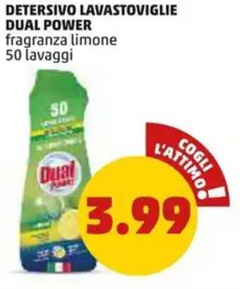 PENNY DETERSIVO LAVASTOVIGLIE DUAL POWER fragranza limone 50 lavaggi offerta