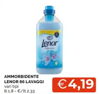 Mercatò AMMORBIDENTE LENOR 86 LAVAGGI vari tipi lt. 1,8 offerta