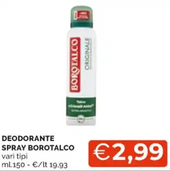 Mercatò DEODORANTE SPRAY BOROTALCO vari tipi ml. 150 offerta