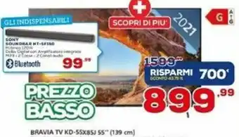 Euronics Sony Bravia TV KD-55X85J 55" (139cm) offerta