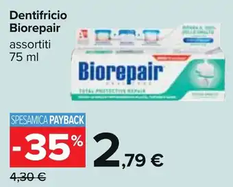 Carrefour Dentifricio Biorepair assortiti 75 ml offerta