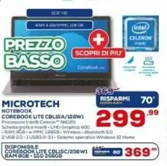 Euronics Microtech Notebook Corebook Lite CBLA15A/12BW1 offerta