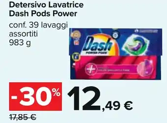 Carrefour Detersivo Lavatrice Dash Pods Power conf. 39 lavaggi assortiti 983 g offerta