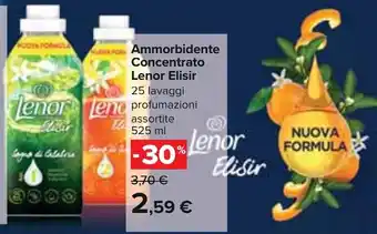 Carrefour Ammorbidente Concentrato Lenor Elisir 25 lavaggi profumazioni assortite 525 ml offerta