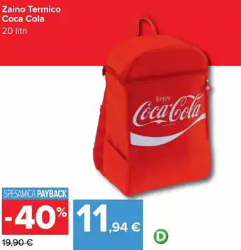 Carrefour Zaino Termico Coca Cola 20 litri offerta