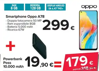 Carrefour Smartphone Oppo A78 - Doppia fotocamera 50 MP offerta