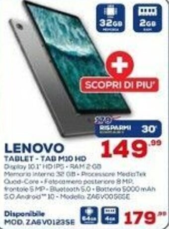 Euronics Lenovo Tablet - Tab M10 HD offerta