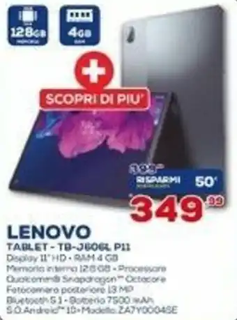 Euronics Lenovo Tablet - TB-J6064, P11 offerta