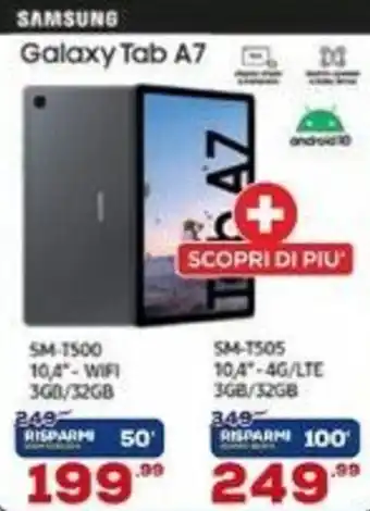 Euronics Samsung Galaxy Tab A7 SM-T505 offerta