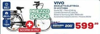 Euronics Vivo Bicicletta Elettrica M-VCity26G offerta