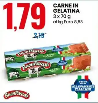 Eurospin Buon Pascolo CARNE IN GELATINA 3 x 70 g offerta