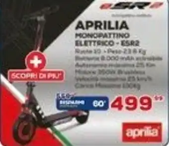 Euronics Aprilla Monopattino Elettrico - ESR2 offerta