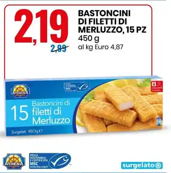 Eurospin BASTONCINI DI FILETTI DI MERLUZZO, 15 PZ 450 g offerta