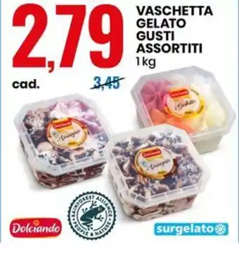Eurospin Dolciando VASCHETTA GELATO GUSTI ASSORTITI 1kg offerta