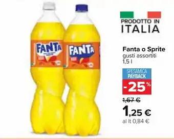 Carrefour Fanta o Sprite gusti assortiti 1,51 offerta