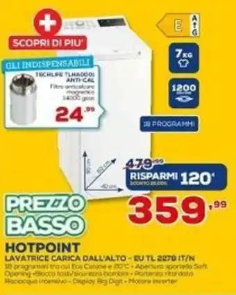 Euronics Hotpoint Lavatrice Carica Dall'Alto - EU TL 227B IT/N offerta