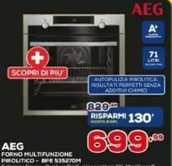 Euronics Aeg Forno Multifunzione Pirolitico - BPE535270M offerta