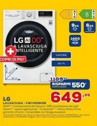 Euronics LG Lavasciuga offerta