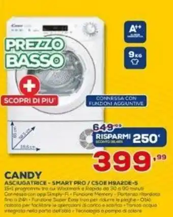 Euronics Candy Asciugatrice - Smart Pro/CSOE H9A20DE-5 offerta