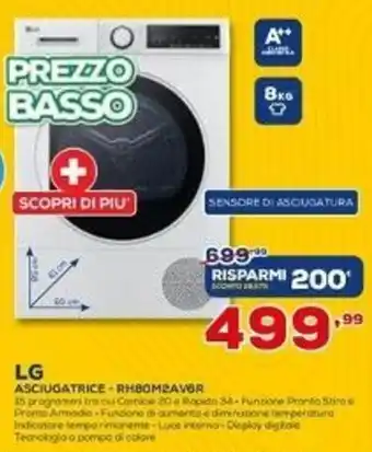 Euronics LG Asciugatrice - RH80M2AV6R offerta
