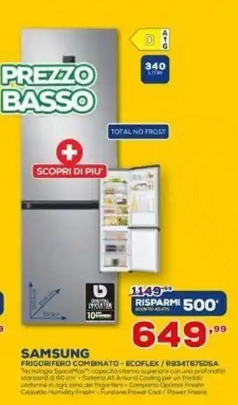 Euronics Samsung Frigorifero Combinato - Ecoflex/RB34T675DSA offerta