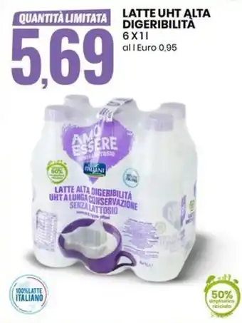Eurospin LATTE UHT ALTA DIGERIBILITÀ 6X1I al | Euro 0,95 offerta