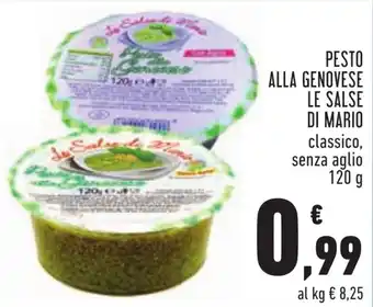 Conad PESTO ALLA GENOVESE LE SALSE DI MARIO classico, senza aglio 120 g offerta