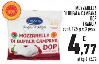 Conad MOZZARELLA DI BUFALA CAMPANA DOP FRANCIA conf. 125 g x 3 pezzi offerta