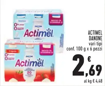 Conad ACTIMEL DANONE vari tipi conf. 100 g x 6 pezzi offerta