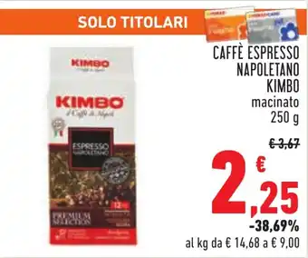 Conad CAFFÈ ESPRESSO NAPOLETANO KIMBO macinato 250 g offerta