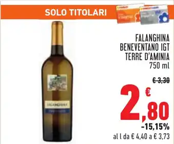 Conad FALANGHINA BENEVENTANO IGT TERRE D'AMINIA 750 ml offerta