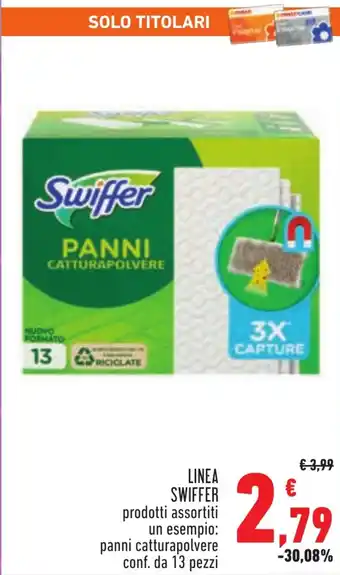 Conad LINEA SWIFFER prodotti assortiti un esempio: panni catturapolvere conf. da 13 pezzi offerta