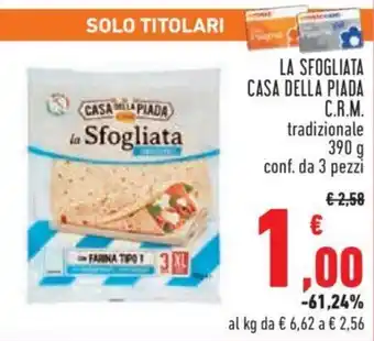 LA SFOGLIATA CASA DELLA PIADA C.R.M. tradizionale 390 g conf. da 3 pezzi