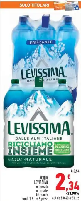 Conad City ACQUA LEVISSIMA minerale naturale, frizzante conf. 1,51 x 6 pezzi offerta