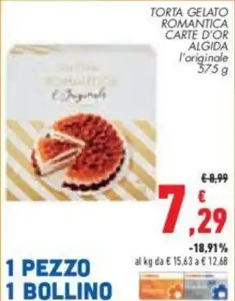 Conad City TORTA GELATO ROMANTICA CARTE D'OR ALGIDA l'originale 575 g offerta