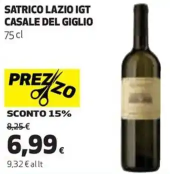 Coop SATRICO LAZIO IGT CASALE DEL GIGLIO 75 cl offerta