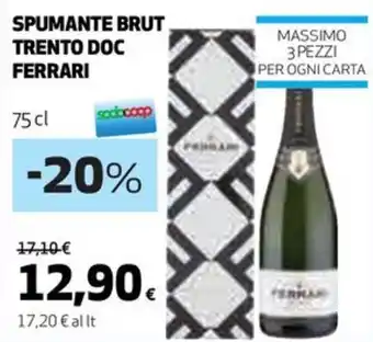 Coop SPUMANTE BRUT TRENTO DOC FERRARI 75cl offerta