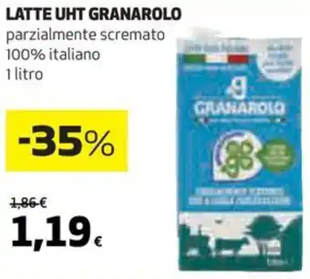 Coop LATTE UHT GRANAROLO parzialmente scremato 100% italiano 1 litro offerta