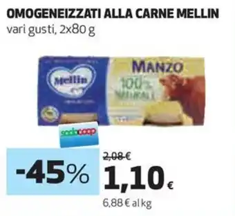 Coop OMOGENEIZZATI ALLA CARNE MELLIN vari gusti, 2x80 g offerta