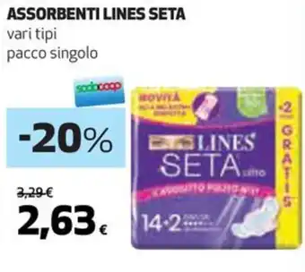 Coop ASSORBENTI LINES SETA vari tipi pacco singolo offerta