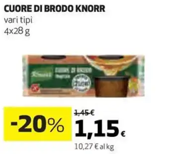 Coop CUORE DI BRODO KNORR vari tipi 4x28 g offerta